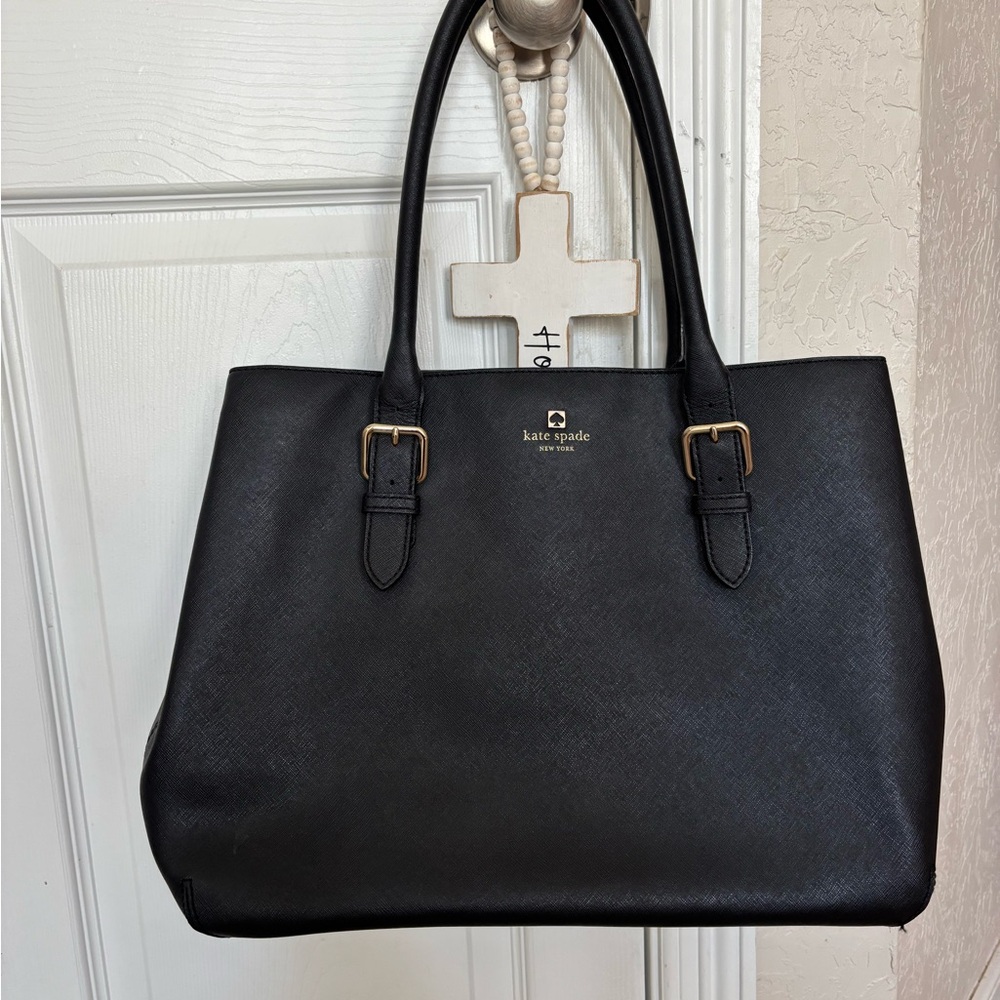 Kate Spade Black Tote with Gold Accents